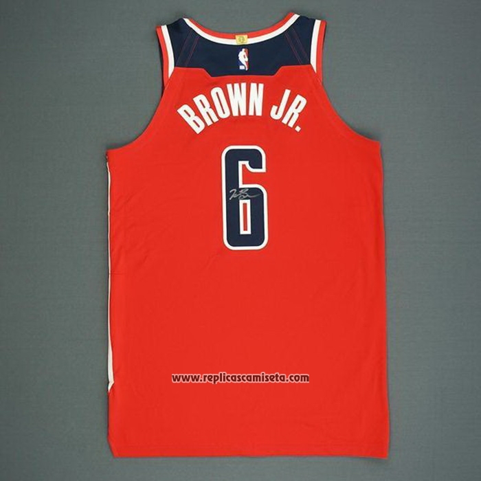 Camiseta Washington Wizards Troy Brown Jr. #6 Icon Autentico Rojo